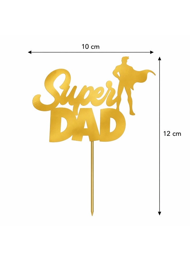 Super Dad Cake Topper – Acrylic Father’s Day Cake Decoration | Superhero Dad Theme Party Topper for Birthday, Dad Celebration Cake Decor - Image 2