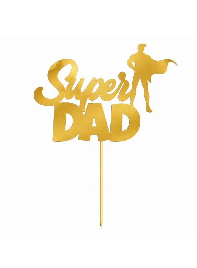 Super Dad Cake Topper – Acrylic Father’s Day Cake Decoration | Superhero Dad Theme Party Topper for Birthday, Dad Celebration Cake Decor - Image 1