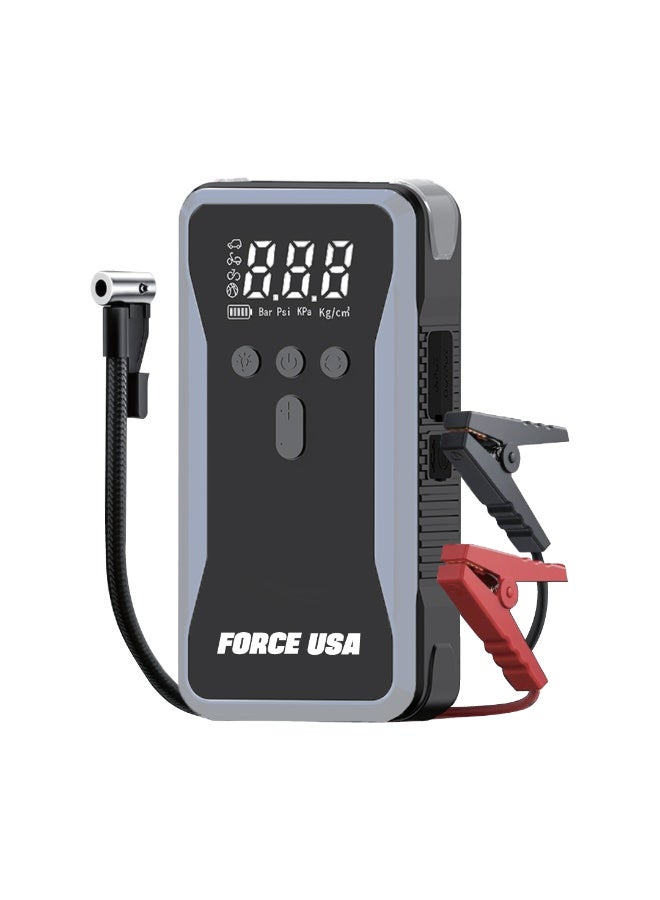 FORCE USA Jump Starter with Air Pump, 12000mAh Battery, 12V 1000A Peak Current, 150PSI Air Compressor, 100W Power – Portable Car Jump Starter for Gasoline Engines up to 5.0L & Diesel Engines up to 3.0L - Image 1
