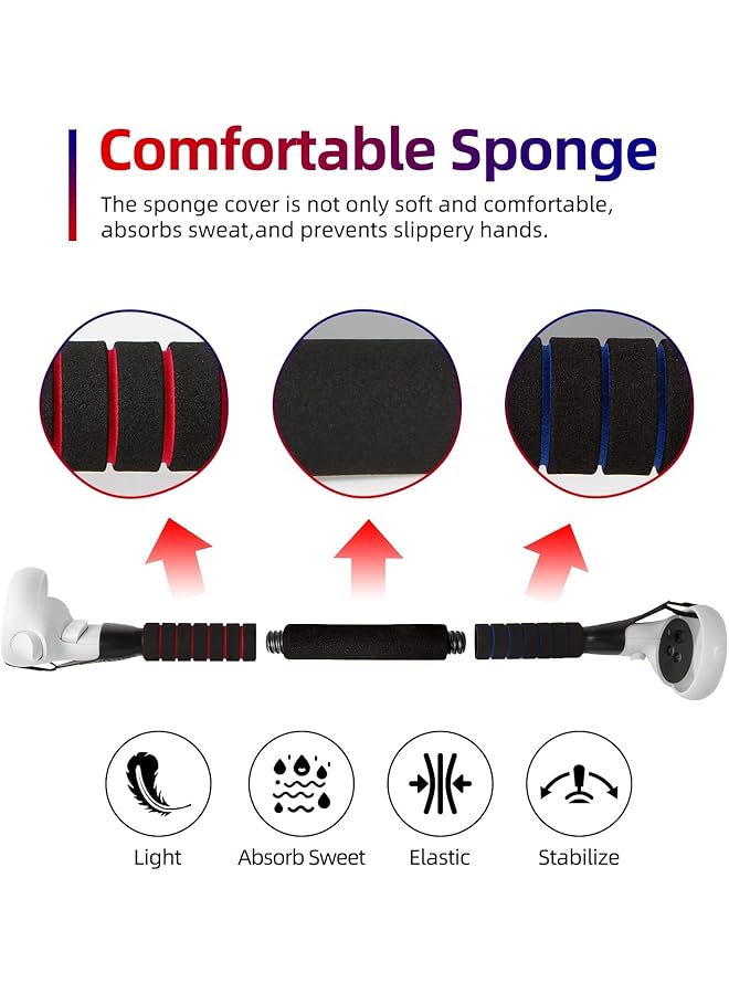 KASTWAVE Long Stick Extension Handle For Oculus Quest 1/ Quest 2/ Rift S Controller Strong Lightweight And Comfortable To Hold Stick Style Lightsaber Handle For Beat Saber Games - Image 5