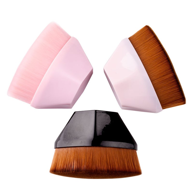 No. 55 foundation makeup brush petal traceless makeup tool flat head portable non-eating powder brush storage box BB brush All pink + over UV + box[upgrade] - Image 2