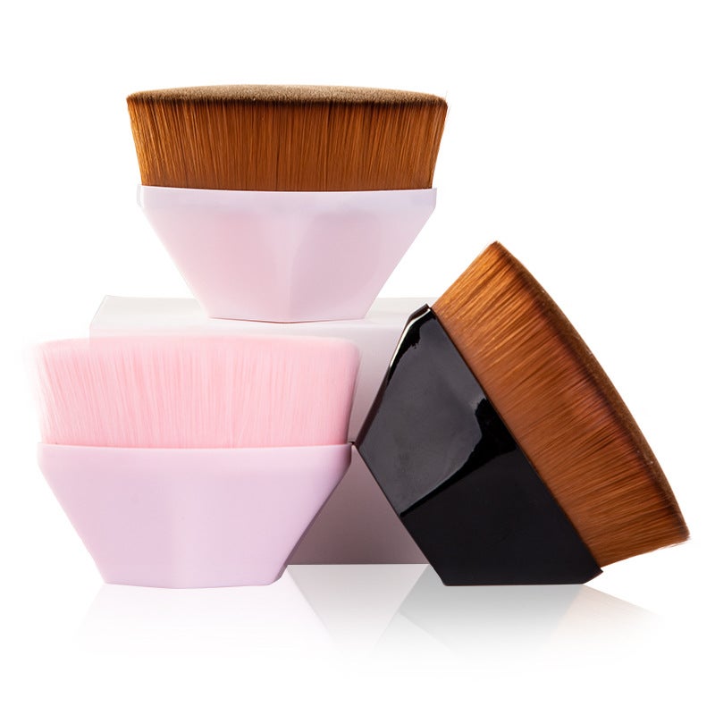 No. 55 foundation makeup brush petal traceless makeup tool flat head portable non-eating powder brush storage box BB brush All pink + over UV + box[upgrade] - Image 4