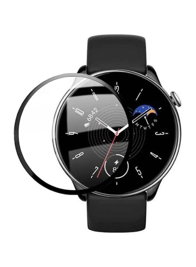 ELMO3EZZ Screen Protector Compatible with Samsung Watch 4 46mm, 3D Soft Curved Edge Protection Film [Anti-Scratch] [Bubble Free] [Extremely Shatter-Resistant] [Highly Sensitive] (Not Glass)