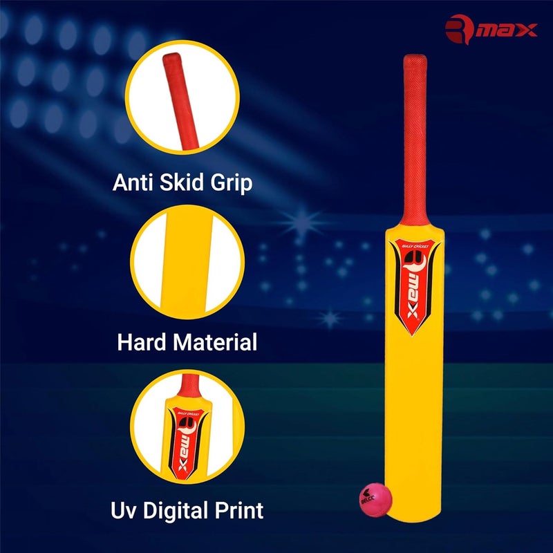 RMAX Plastic Cricket kit for Tennis, Rubber & Wind Ball All Age Groups and Sizes (1 Cricket Bat, 3 Wickets, 1 Base, 2 Bails, 1 Wind Ball, 1 Kit Bag) (Size 2 for Age Group 6-7 Years) - Image 4