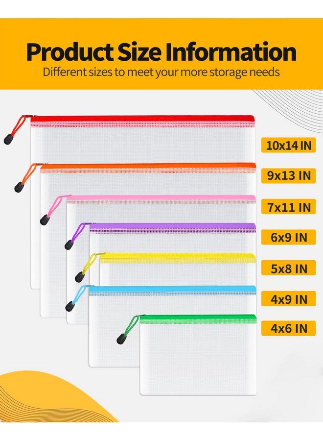 SUNEE Multisize Plastic Zipper Pouches (7 Colors, 35 Packs), Water-Resistant Zip Bag For School Office Supplies, Puzzles & Games Organizing Storage - Image 2