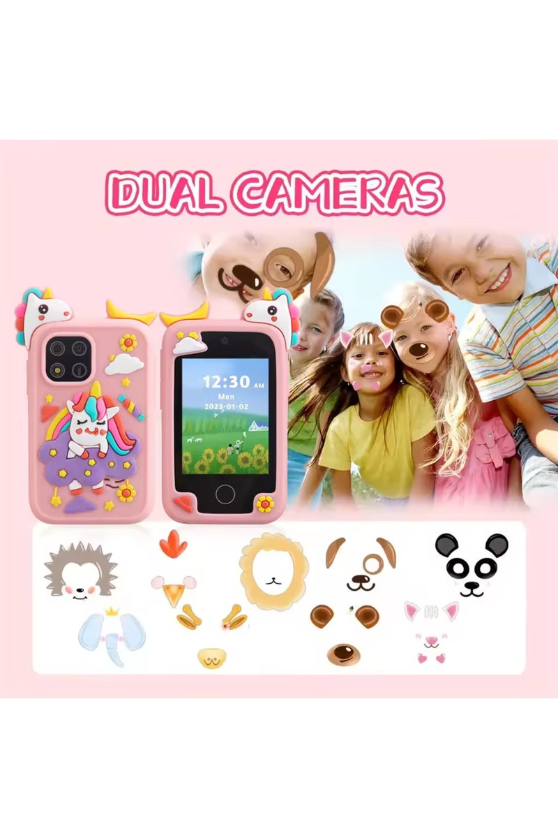 erorex Pink With 8G New Kids Smart Phone Toys Cartoon Baby Mobile MP3 Player Digital Camera for Girls Boy - Image 3