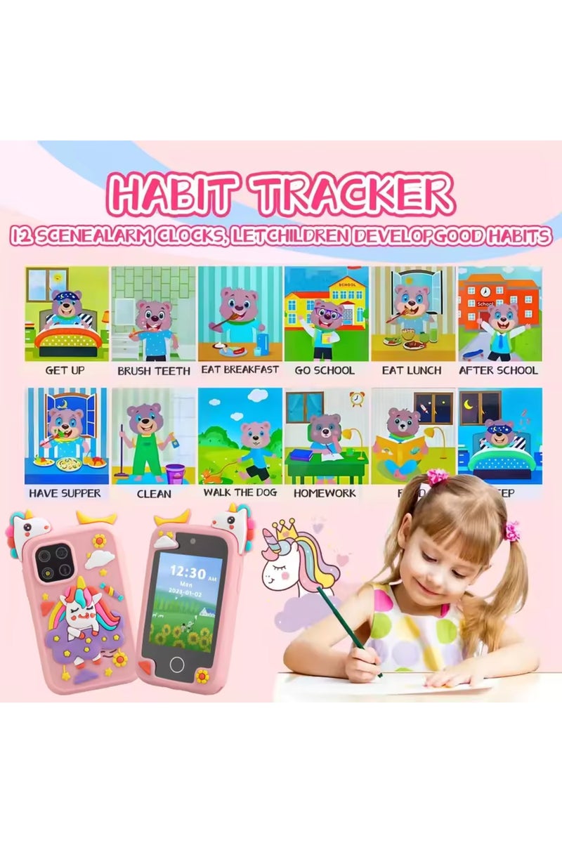 erorex Pink With 8G New Kids Smart Phone Toys Cartoon Baby Mobile MP3 Player Digital Camera for Girls Boy - Image 5