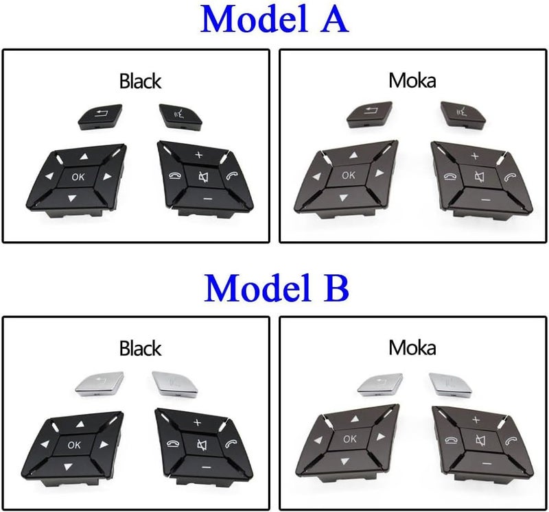 Goodithy Moka Steering Wheel Button Covers, Interior Steering Wheel Control Button Trim Replacement for Mercedes Benz A B C E GLA GLK CLA CLS Class W204 X204 W212 W218 W156 W176 W117 W172 W246 - Image 3