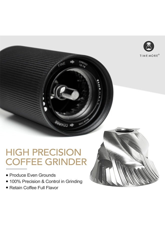 TIMEMORE Chestnut C2S Manual Coffee Grinder with Internal Adjustable Grind Setting, Capacity 20g Hand Coffee Grinder with Stainless Steel Conical Burr, for Espresso to French Press, Black - Image 2