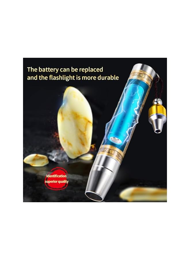 promass Three in One Rechargeable LEDs Expert Jade Appraisal Flashlight, Jewelry Appraisal Gemstones Diamond, White and Yellow Light and 365NM Ultraviolet Lamp. - Image 4