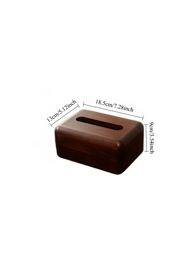 Retro Style Short Wide Tissue Box With Detachable Lid Minimalist Wooden Design - Image 4
