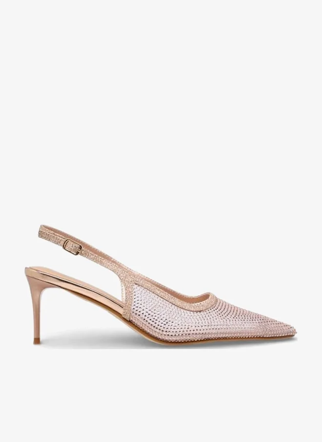 Flora Bella Women Mesh Embellished Heel Shoes Ramadan Collection