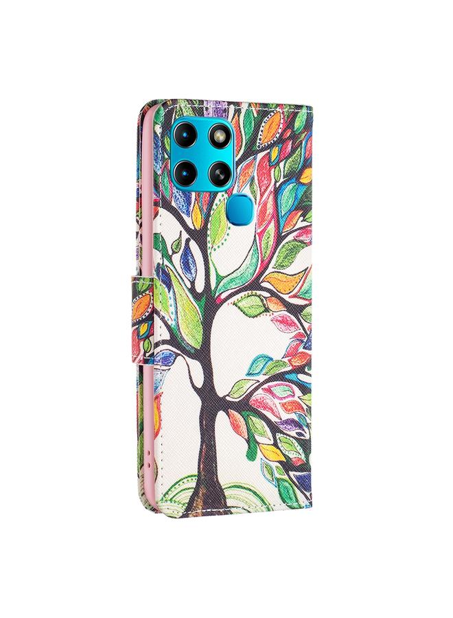 Zaboon Case For Infinix Smart 6 Colored Drawing Pattern Leather Phone Case - Image 3