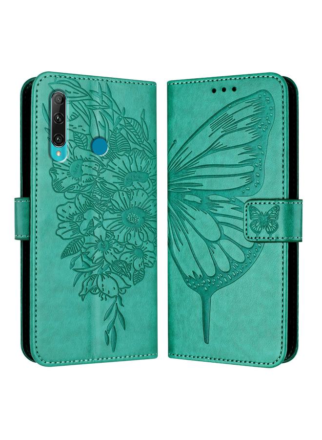 اس-توب جراب لهاتف Huawei Enjoy 9s/P Smart/P Smart+ 2019، جراب هاتف جلدي منقوش عليه فراشة - Image 1