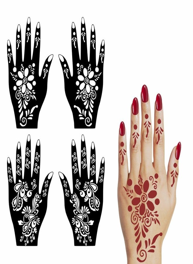 ORDERSHOCK Combo Mehndi Stencil Stickers for All Types of Celebration For Girls & Women Palm And Finger Design Pack Of 2 - Image 2