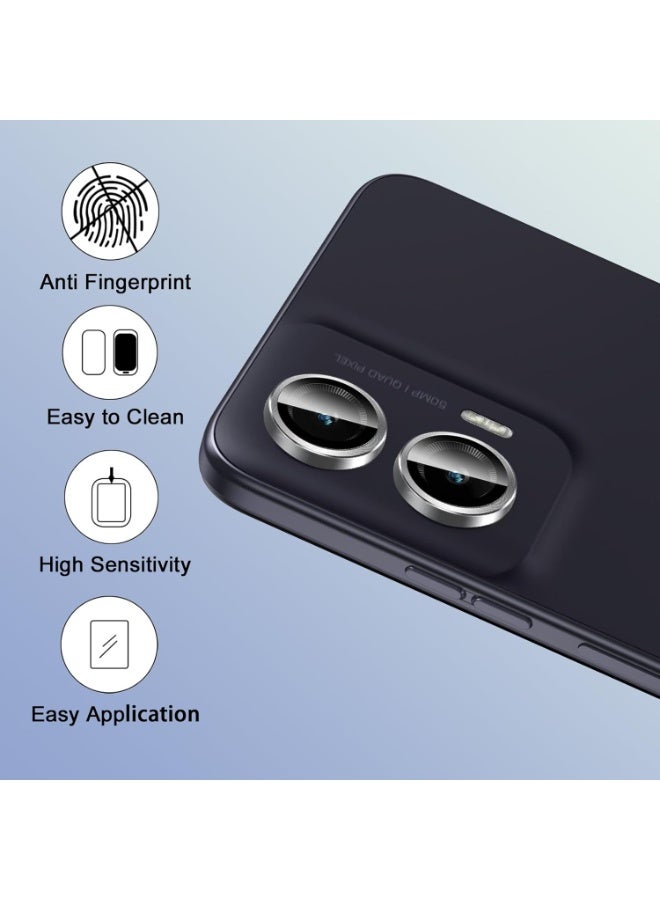 Camera Lens Protector For Moto G35 , Scratch-Resistant HD Clarity Ultra-Thin 9H Tempered Glass with Aluminum Edging, Individual Metal Lens Cover (Black) - Image 5