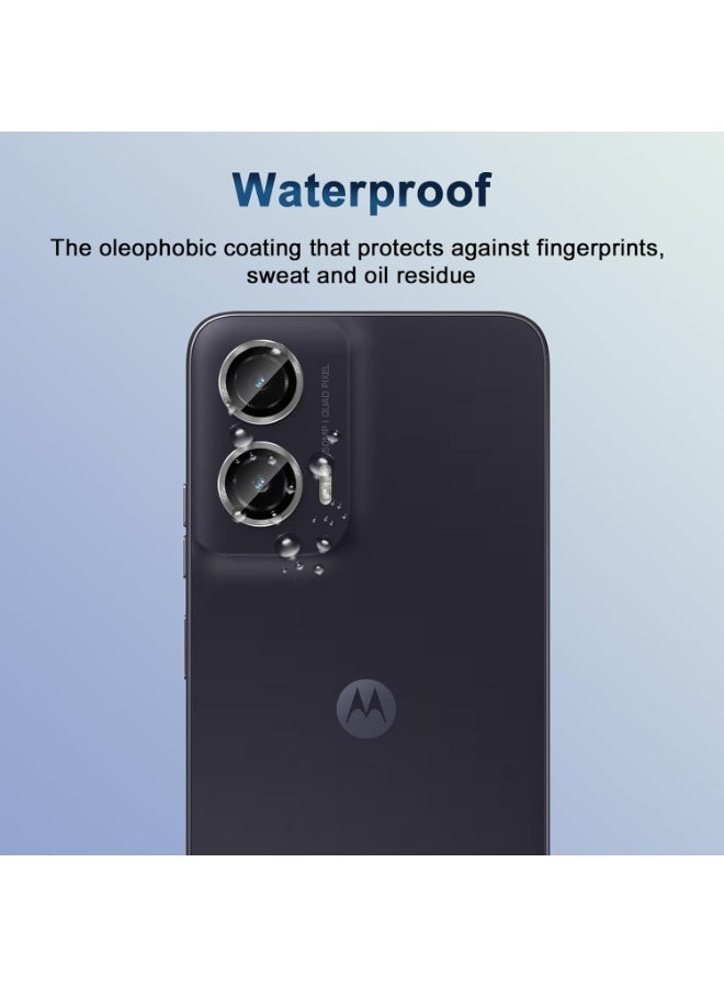 Camera Lens Protector For Moto G35 , Scratch-Resistant HD Clarity Ultra-Thin 9H Tempered Glass with Aluminum Edging, Individual Metal Lens Cover (Black) - Image 3