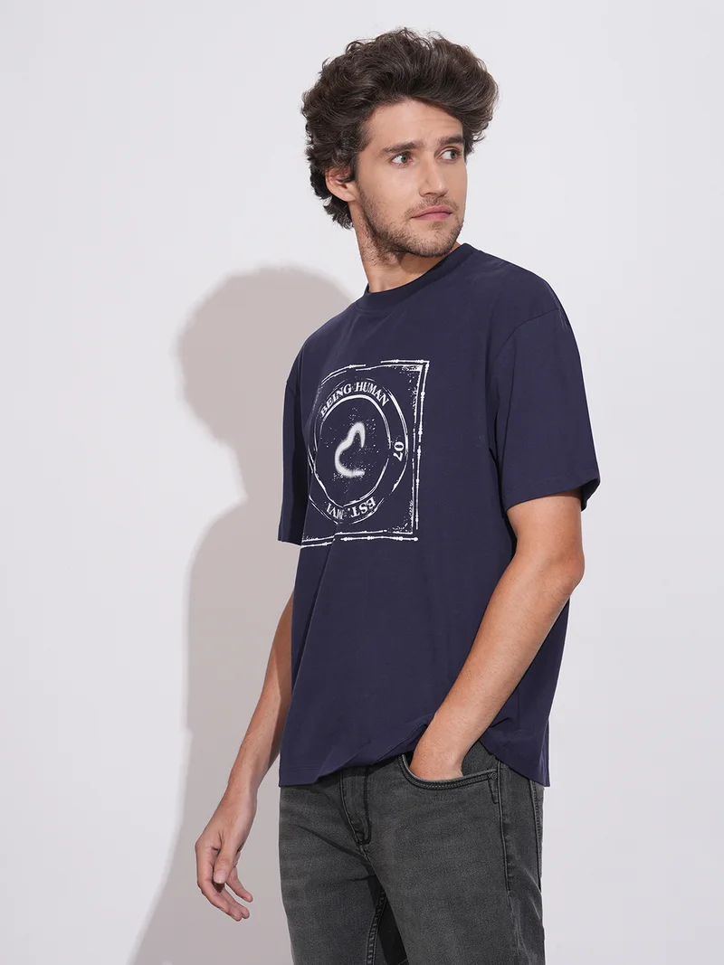 Being Human Men Printed Pure Cotton T-shirt