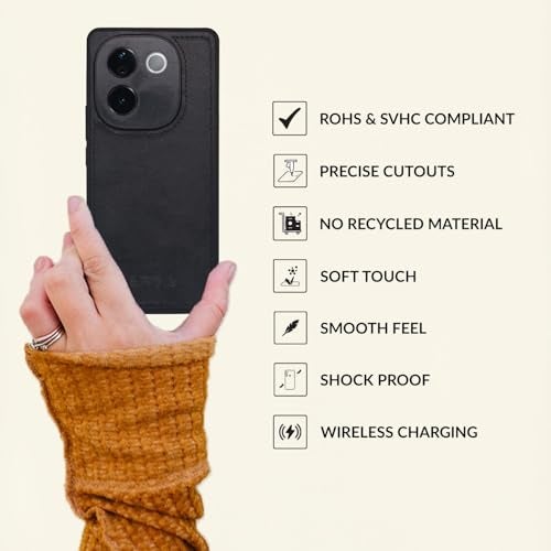 SPRIG Compatible with Vivo T3 Pro Premium PrimeMatte Back Cover Drop Tested Shock Proof Mobile Case for Men, Women, Boys and Girls with Camera Protection (Black) - Image 4