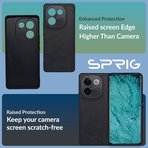 SPRIG Compatible with Vivo T3 Pro Premium PrimeMatte Back Cover Drop Tested Shock Proof Mobile Case for Men, Women, Boys and Girls with Camera Protection (Black) - Image 2