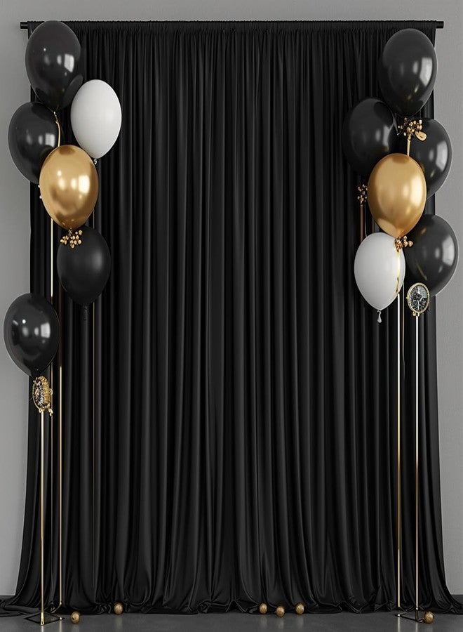 ESGOTBME Black Backdrop Curtain for Parties 20x10ft Wrinkle Free Soft Fabric Drapes Wedding Black Curtain Backdrop for Birthday Party Decorations Background for Photography 5x10ft, 4 Panels - Image 5