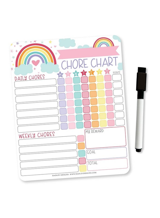 Hadley Designs Rainbow Chores Chart For Kids - Reward Chart For Kids, Magnetic Chore Chart For Kids Good Behavior Chart For Kids At Home, Kids Chore Chart Toddler Chore Chart Chore Board, Kid Chore Charts - Image 1