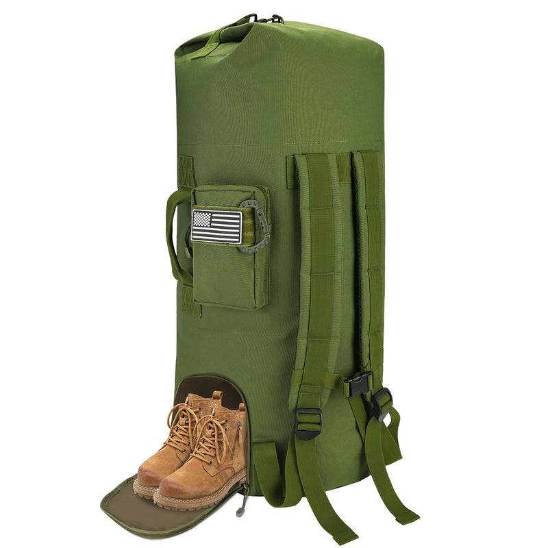 MOZETO 110L Extra Large Sea Bag, Military Duffle Bag with Backpack Straps Heavy Duty Army Duffle Bag for Camp, College Dorm or Laundry Bag - Image 1