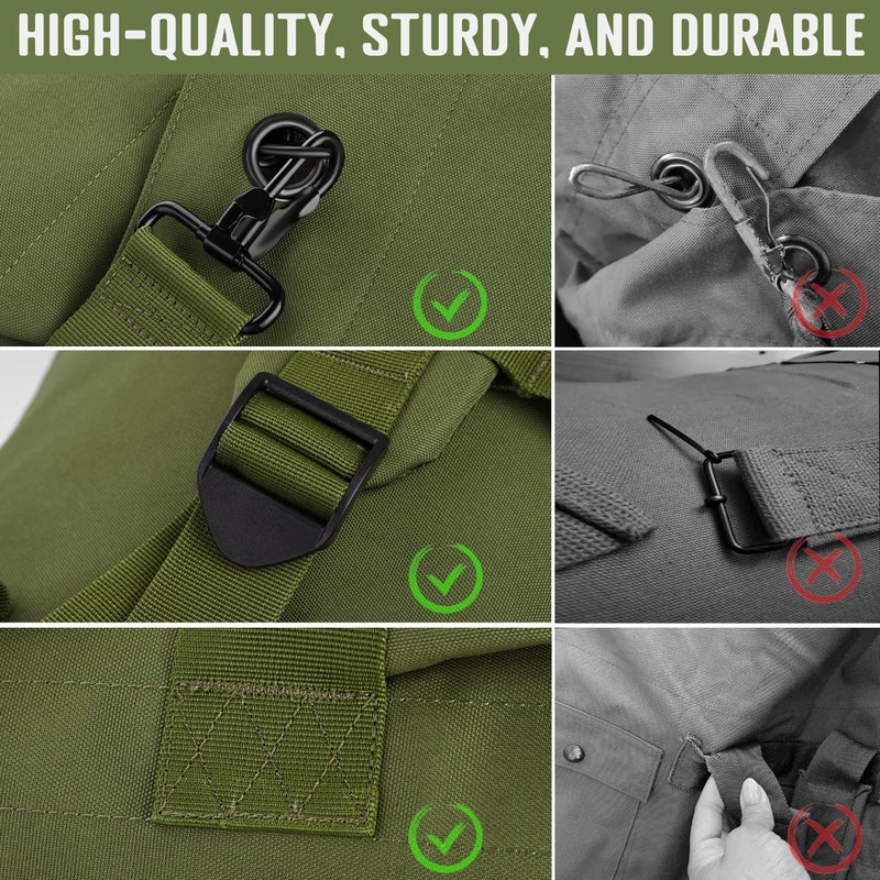MOZETO 110L Extra Large Sea Bag, Military Duffle Bag with Backpack Straps Heavy Duty Army Duffle Bag for Camp, College Dorm or Laundry Bag - Image 3