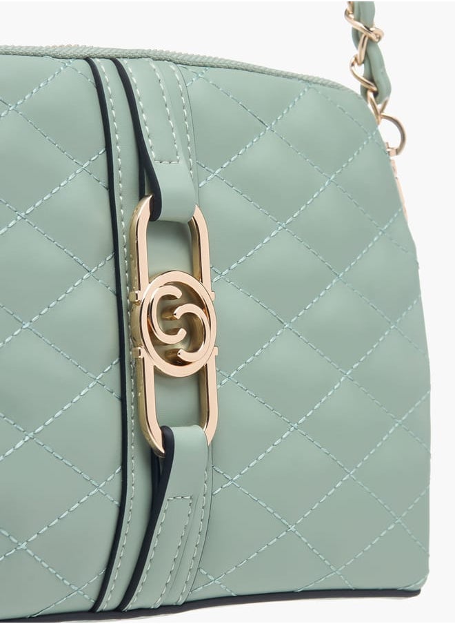 Celeste Women Quilted Crossbody Bag with Zip Closure and Detachable Strap  - Image 4