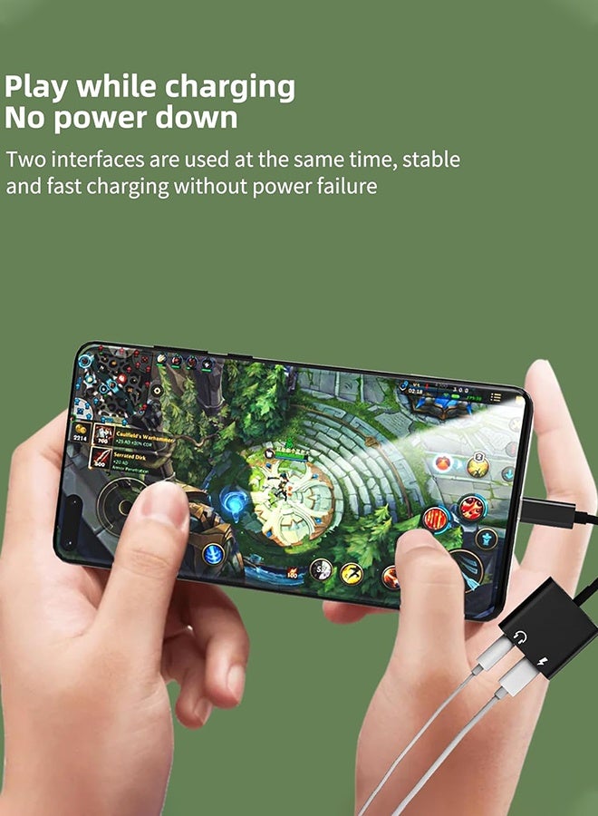 يونيك محول 2 في 1 من USB C إلى منفذ سماعة 3.5 ملم، محول صوت وشحن جديد DAC Type C، موزع سماعات متوافق مع Apple iPad Pro وGalaxy S25 Ultra وS10 Lite وNote10 وA90 وZ Flip وTab S6 وHuawei P30 - يدعم المكالمات والشحن - أسود - Image 3