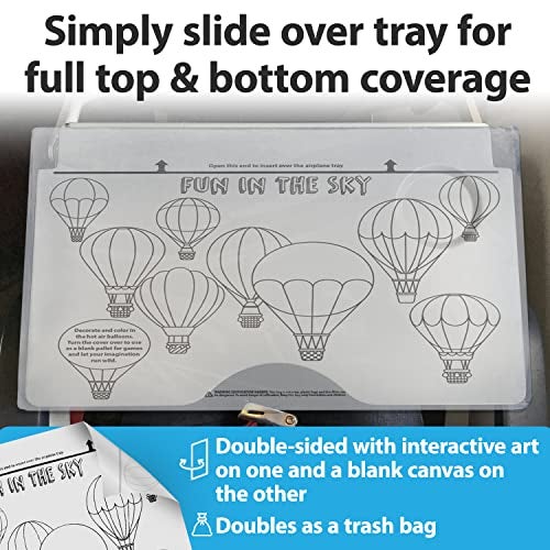 Impresa Disposable Airplane Table Cover for Kids & Adults - 24-Pack - 18 x 14.5 in, Clear with Black Print, Modern Style - Fits Most Airplane Tray Tables & Hygienic Protection - Image 4