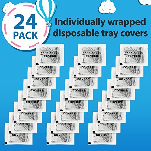 Impresa Disposable Airplane Table Cover for Kids & Adults - 24-Pack - 18 x 14.5 in, Clear with Black Print, Modern Style - Fits Most Airplane Tray Tables & Hygienic Protection - Image 5