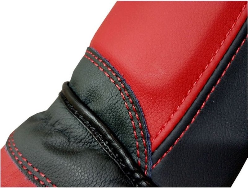 Beta Shin Guard Genuine Leather Red Black S-M