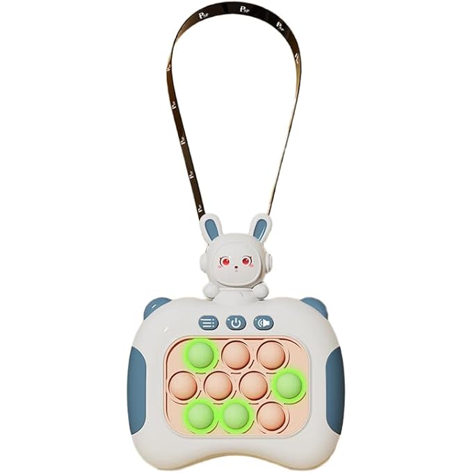 LIGHT UP FIDGET TOY, HANDHELD PUZZLE GAME WITH RABBIT DESIGN, PUSH POP SENSORY TOY FOR CHILDREN 3-12 YEARS, BLUE - Image 1