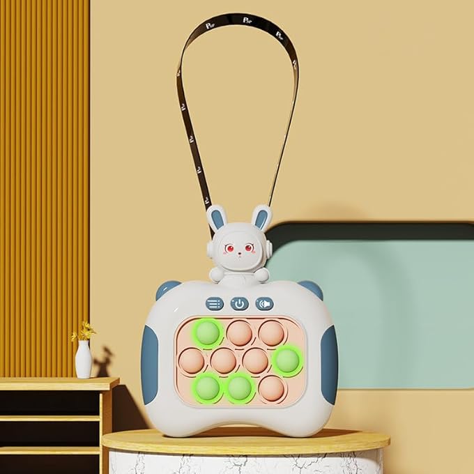 LIGHT UP FIDGET TOY, HANDHELD PUZZLE GAME WITH RABBIT DESIGN, PUSH POP SENSORY TOY FOR CHILDREN 3-12 YEARS, BLUE - Image 2