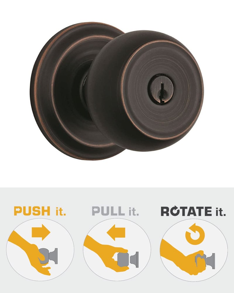 BRINKS, Tuscan Bronze, Push Pull Rotate Door Locks Stafford Entry Door Knob, 23001-150, No Size - Image 3
