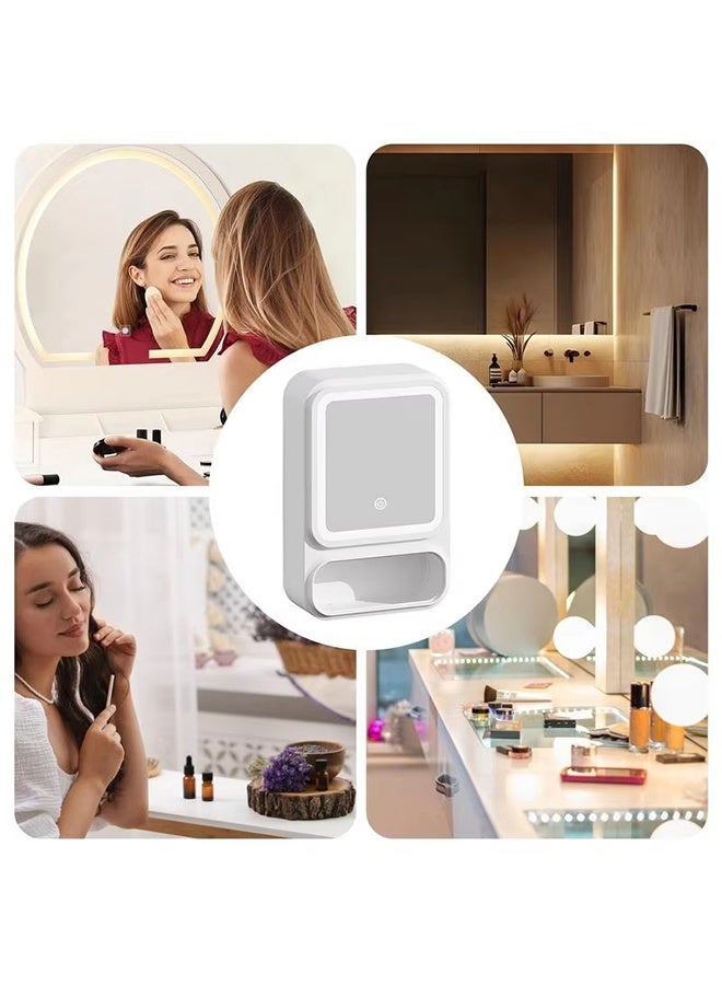 XiuWoo Bathroom Mirror Cabinet Bathroom Mirror with Storage Organizer Storage Organizer with LED Lights Magnetic Door Tissue Dispenser - Image 4