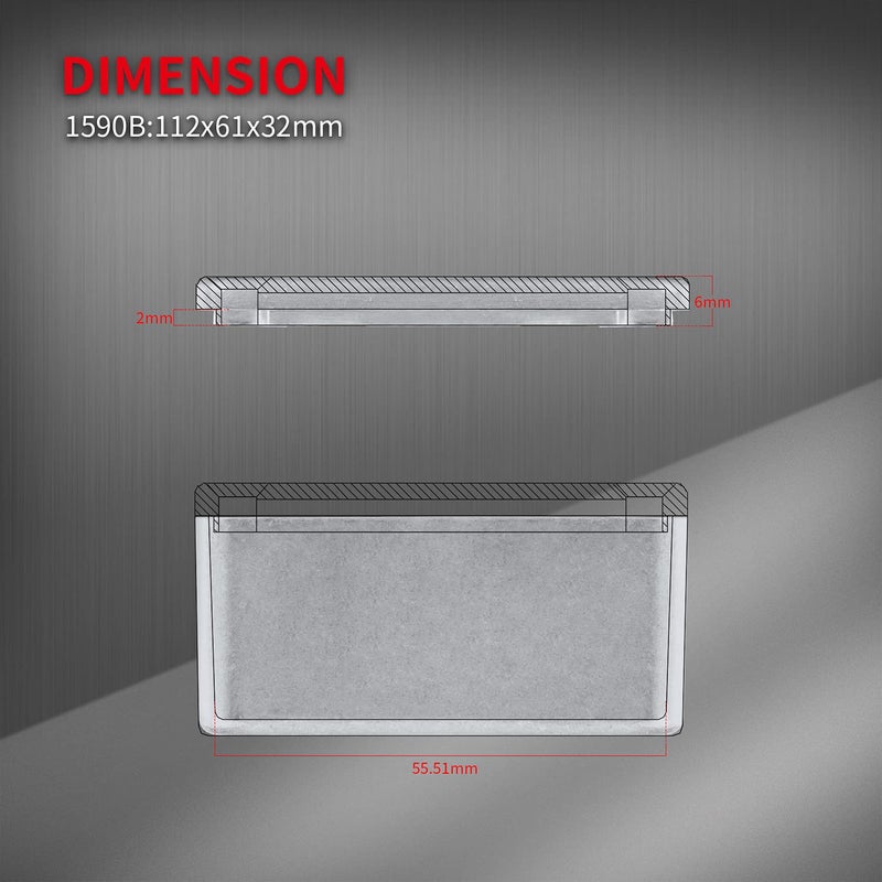 DaierTek 1590B Stomp Box Guitar Pedal Enclosure 112x61x32 MM Aluminum Guitar Pedal Box Diecast Stomp Case Unfinished Toggle Switch - Image 5