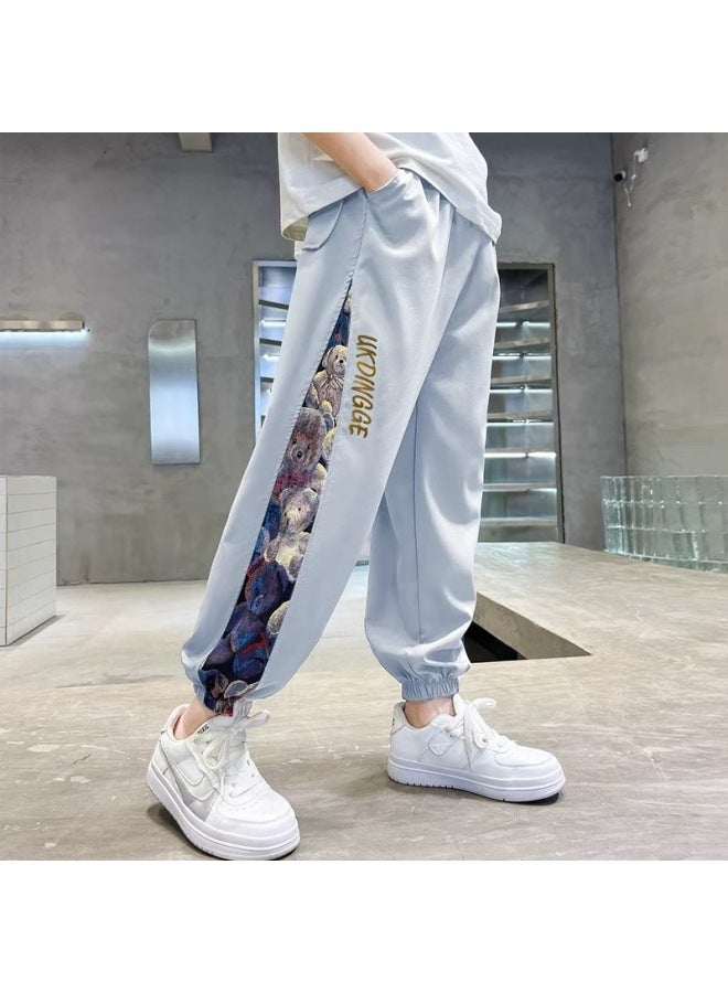 Boys' Pants Summer Thin Style For Older Children, Stylish And Trendy Mosquito-proof Sports Pants, Model