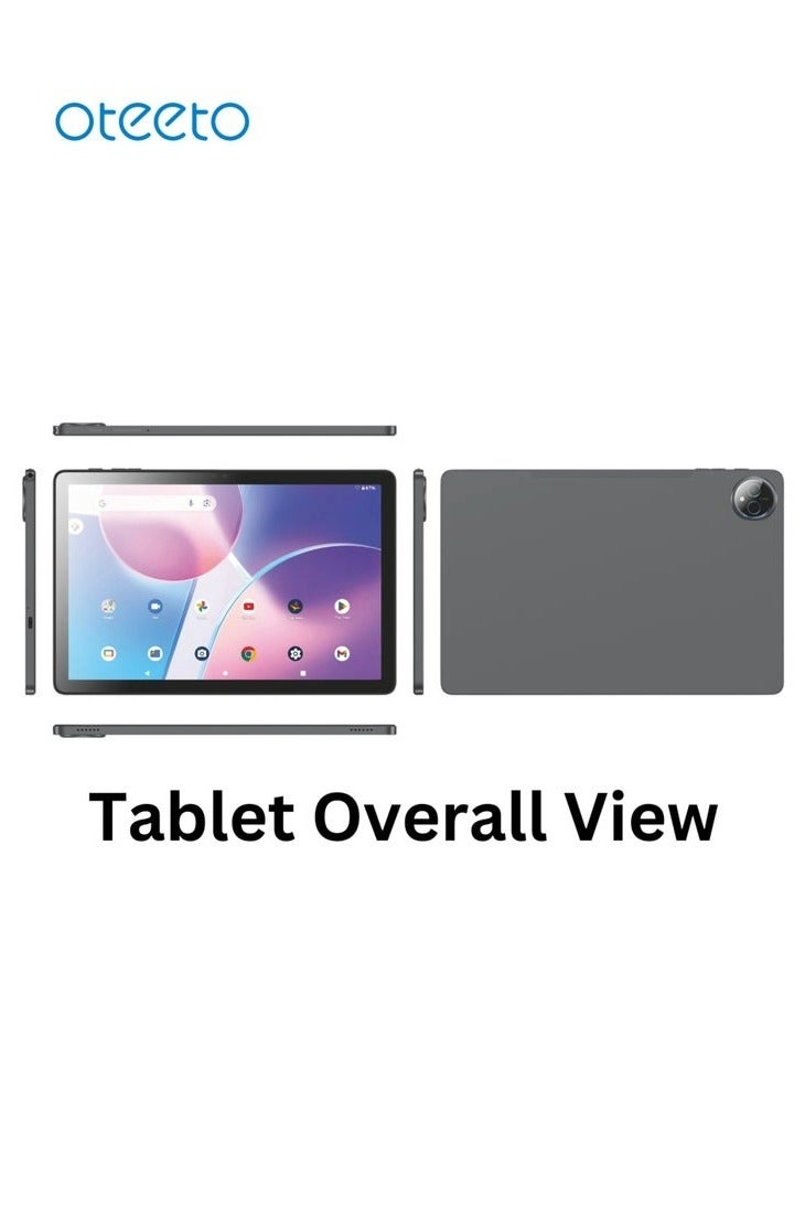 Oteeto Oteeto TAB 14 Tablet / 11 inch Display / 1280 x 800 Resolution Screen / 2.0GHz Octa Core Processor / Android 14 / 8 Front Camera + 13MP Rear Camera / 8GB RAM + 512GB ROM / 8000mAh Battery / 4G Dual SIM / 5G WiFi / Keyboard / Pen / Mouse / Flip Cover grey - Image 5