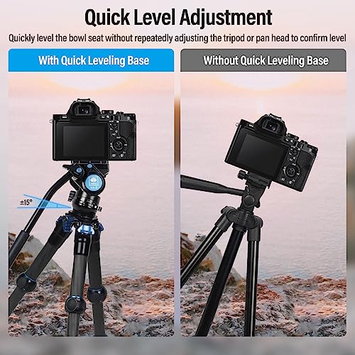 SIRUI AM223L Mini Video Tripod with VA5 Fluid Head Carbon Fiber Travel Tripod with Leveling Base for DSLR Camera Video Camcorder Max Height 175 Load up to 66lbs - Image 3