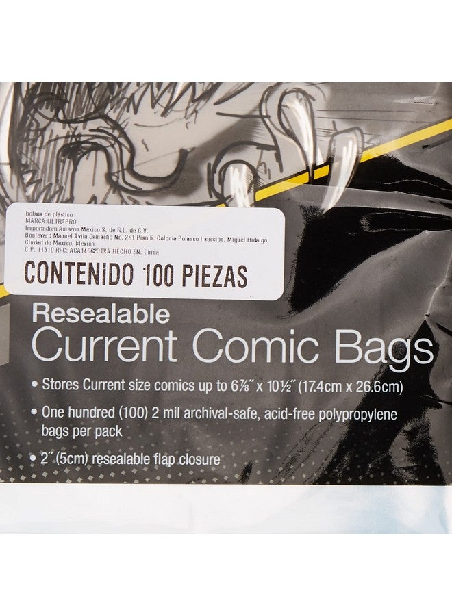 Ultra Pro أكياس كوميك قابلة لإعادة الإغلاق بحجم 2 مل من الترا برو 6-7/8 × 10½ بوصة (100-عدد) - Image 3