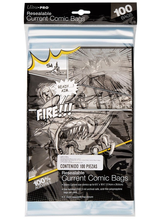 Ultra Pro أكياس كوميك قابلة لإعادة الإغلاق بحجم 2 مل من الترا برو 6-7/8 × 10½ بوصة (100-عدد) - Image 1