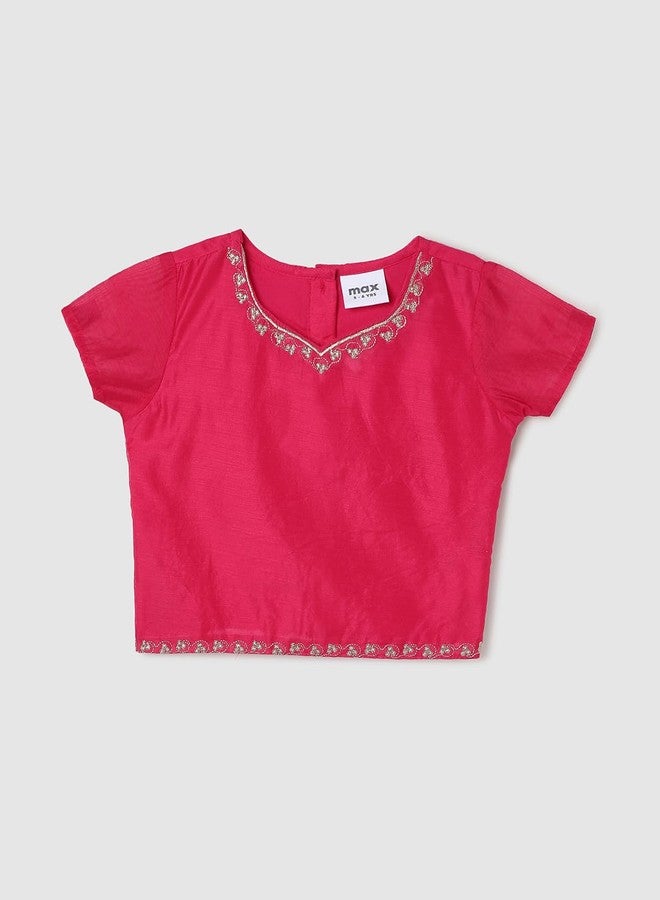 Max طقم ليهينغا تشولي للبنات من بوليستر ماكس (W22CLH04_RED_2-3Y) - Image 2