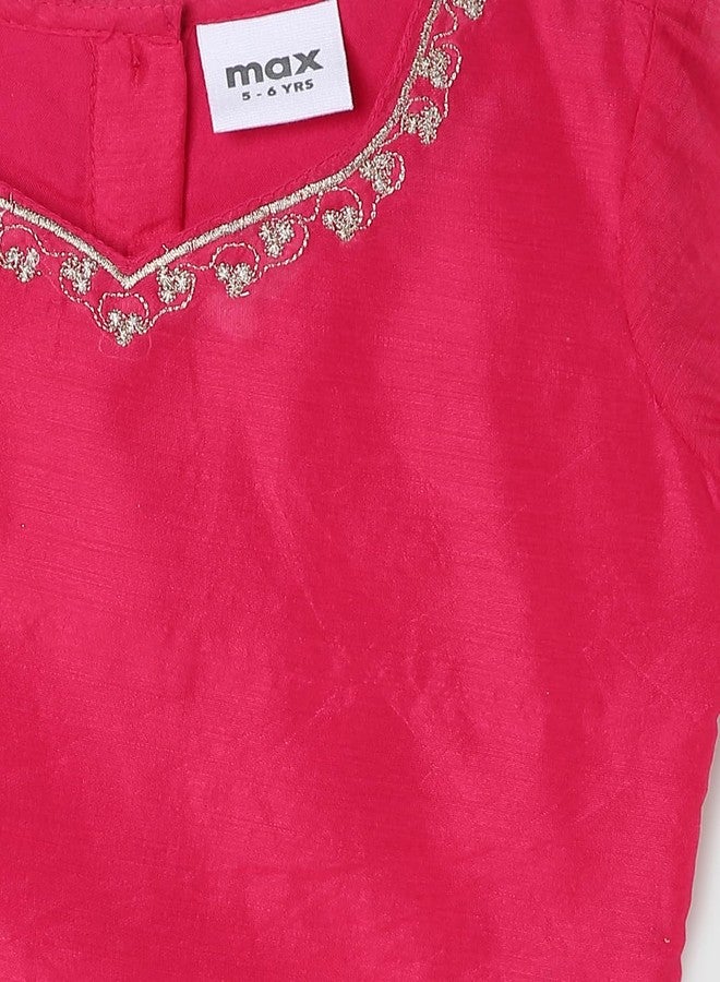 Max طقم ليهينغا تشولي للبنات من بوليستر ماكس (W22CLH04_RED_2-3Y) - Image 4