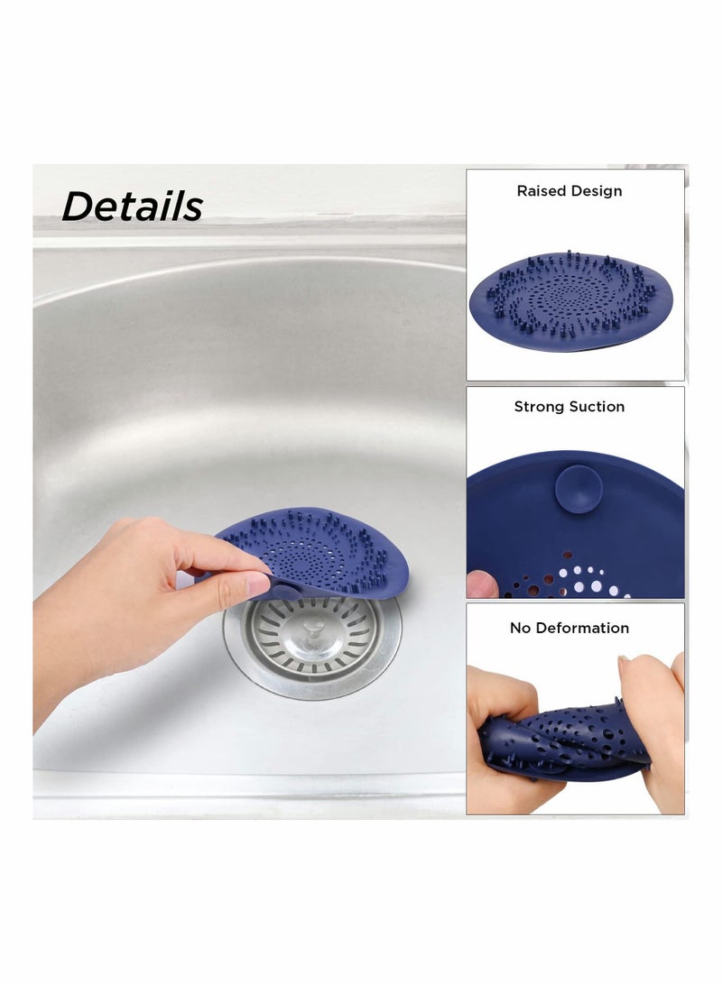 Shower Drain Hair Catcher, Cover Filter with Suction Cups, TPR Drains Protector Sewer Filter, Strainer for Bathroom and Kitchen - Image 5
