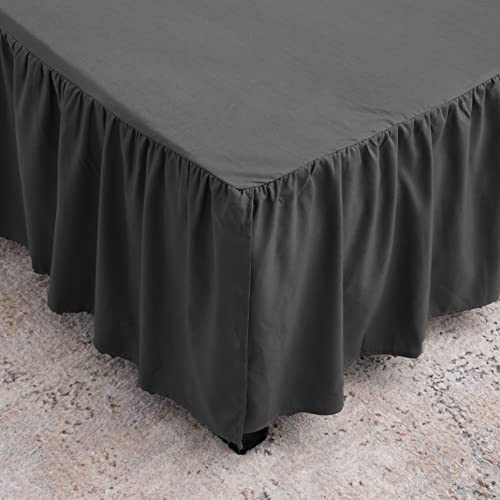 TSUTOMI Black Bed Skirt Full Size Ruffled Bed Skirt with Split Corners, Full Bed Skirt 14 Inch Drop, Full Size Bed Skirt Black for Ruffled Bed Skirt with Split Corners, Bed Skirt Full Size - Image 5