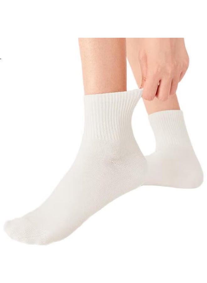 GUJIN 5-Pair Pack Women'S Socks, Short Tube Socks, Pure Cotton White Mid-Calf Socks, Spring And Summer Seamless Short Socks, Summer Women'S Socks - Image 2