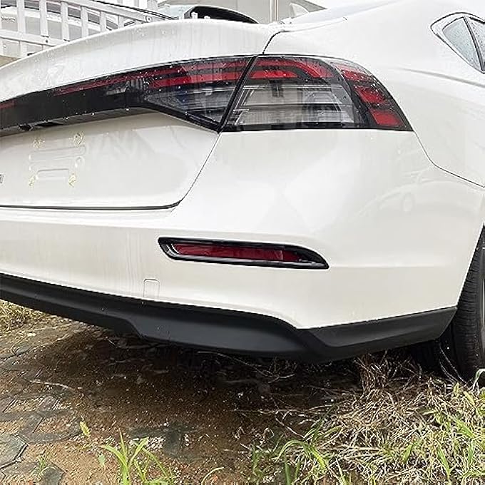 ريحني ملحقات السيارة المتوافقة مع هوندا أكورد 2023 2024 غطاء مصباح الضباب الخلفي وحافة واقية خارجية من التشكيل ABS 2 قطعتين بأسلوب أسود لامع - Image 4