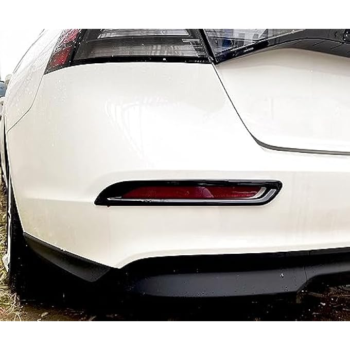 ريحني ملحقات السيارة المتوافقة مع هوندا أكورد 2023 2024 غطاء مصباح الضباب الخلفي وحافة واقية خارجية من التشكيل ABS 2 قطعتين بأسلوب أسود لامع - Image 3